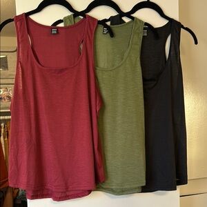 Set of 3 Sheer Racerback Tanks